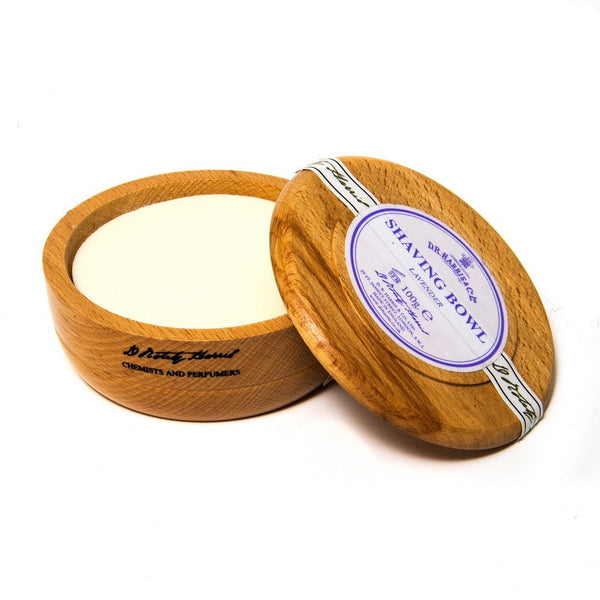 D R Harris Lavender Shaving Soap in Beechwood Bowl