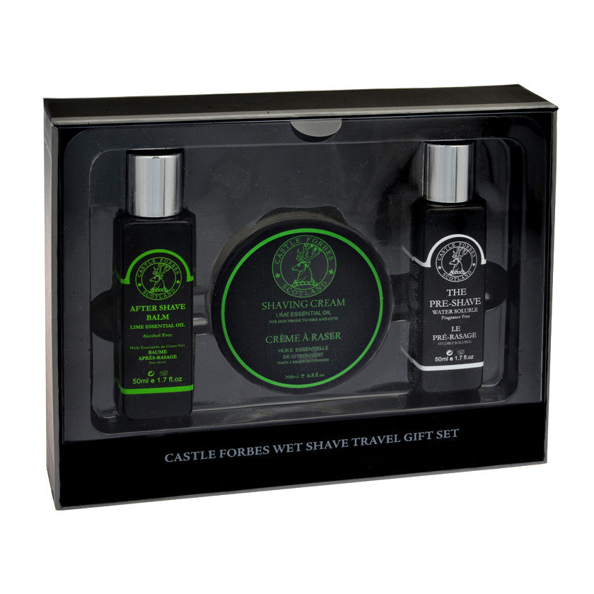 Castle Forbes Wet Shave Travel Gift Set – Lime (3 x 50ml/1.7oz) Castle Forbes Wet Shave Travel Gift Set Lime