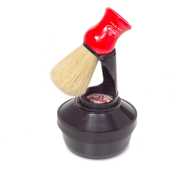 Omega Shaving Cream and Brush with Stand Kit