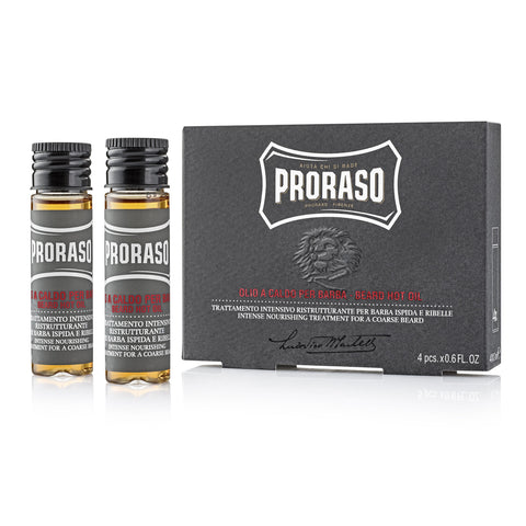 Proraso Hot Oil Beard Treatment - 4 Pack (4 x 17ml / 0.6oz)