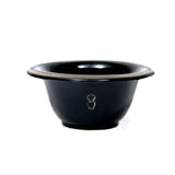 Shaving bowl black porcelain with silver rim
