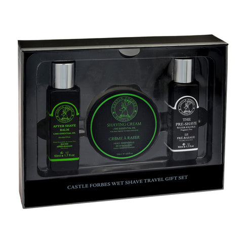 Castle Forbes Wet Shave Travel Gift Set – Cedar and Sandalwood (3 x 50ml/1.7oz)